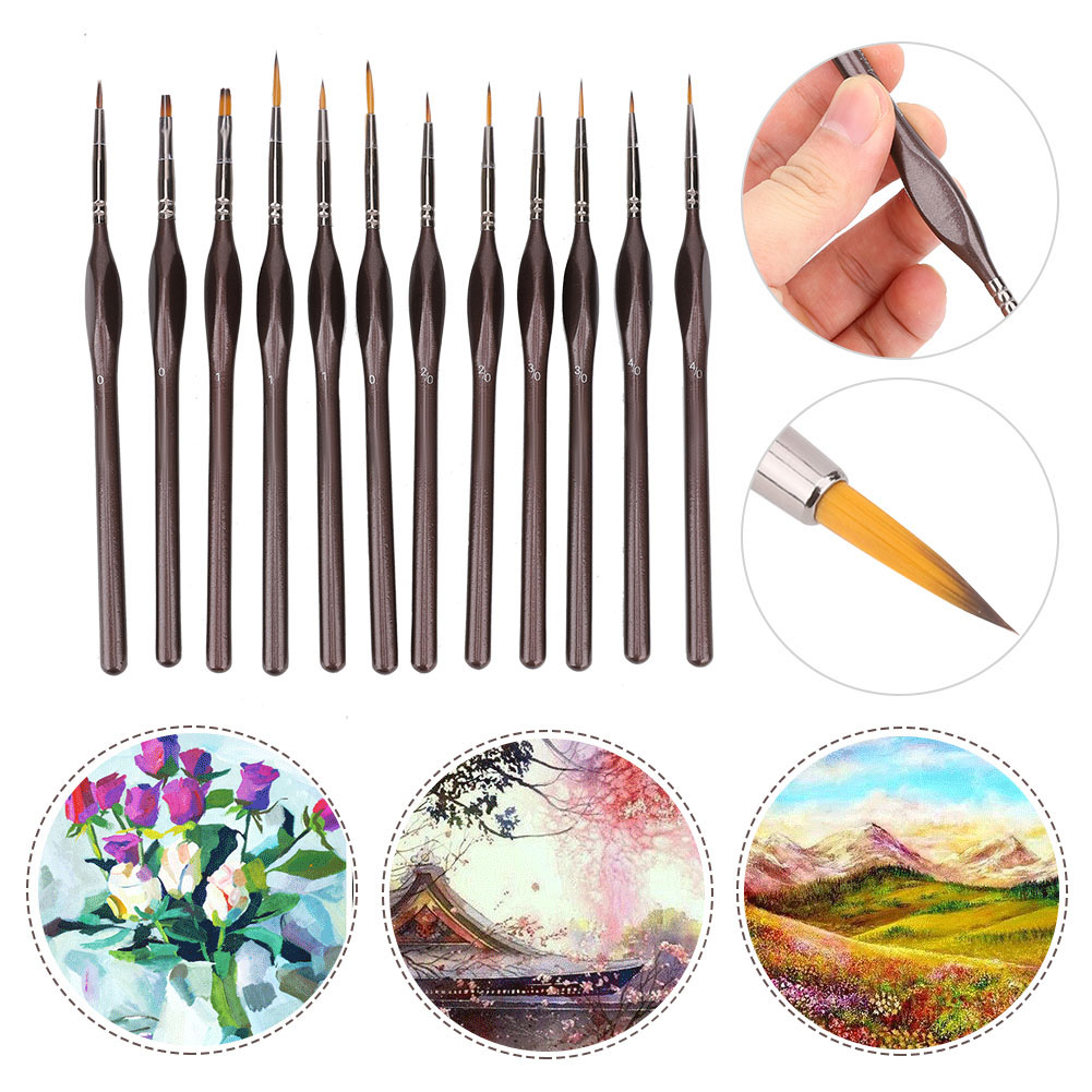 12PCS Professional Paint Brush, Fine Line Brushes, Drawing
